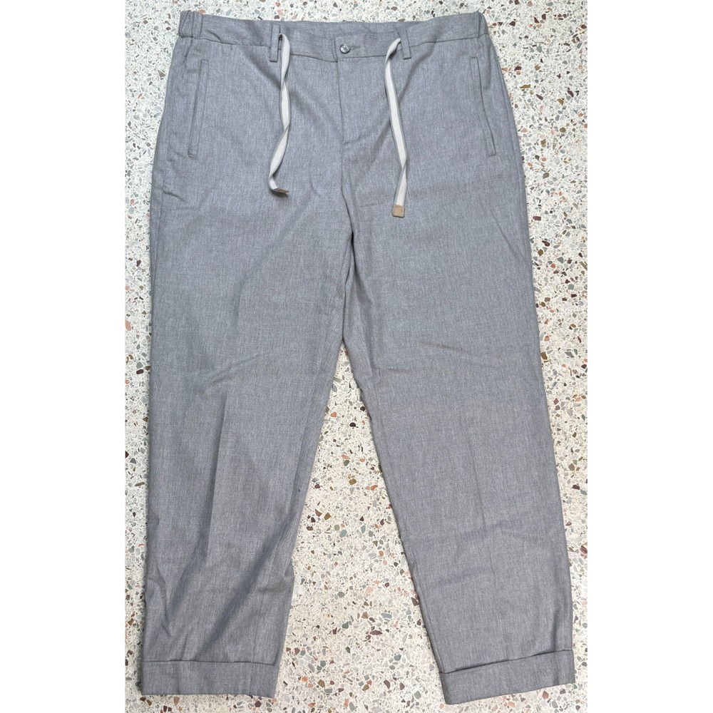 Paul Taylor Men's Gray 5 Pocket Jersey Drawstring Waist Trousers Size 54